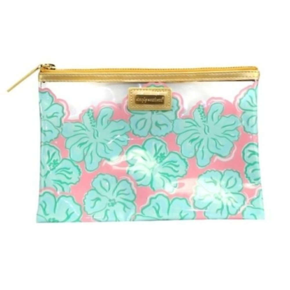 Simply Southern Cosmetic Bag NWT Hibiscus Brush Pouch Zip Waterproof Beach Gift